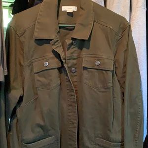 CJ Banks Army Olive Green Jean Jacket